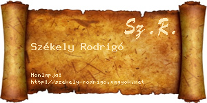 Székely Rodrigó névjegykártya